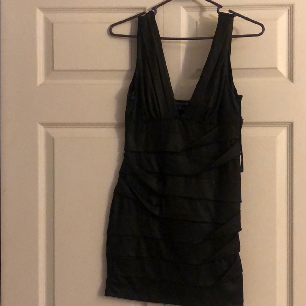 Leather mini dress
